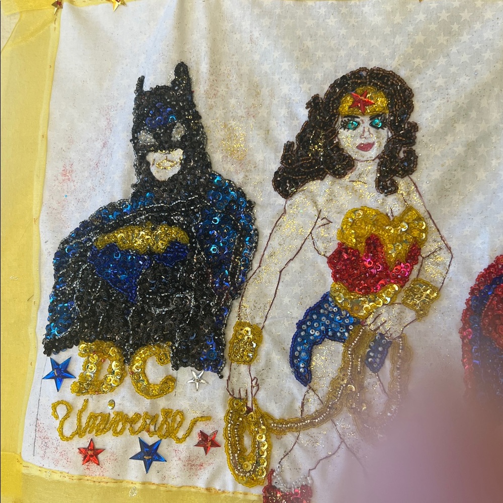 Unframed Handmade DC Universe Sequin Art by Julie Lee Nersinger - Picture 8 of 17